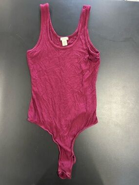 Bozzolo Ribbed Tank Bodysuit in Deep Pink